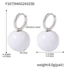 Polished or Enamel Ball Drop Earrings