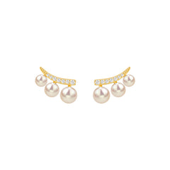 Daphne Vintage-Inspired Pearl Stud Earrings No. 008187