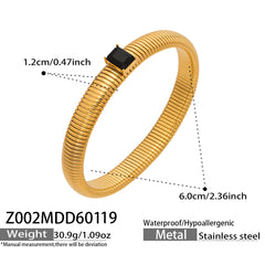 18K Gold-Plated Ribbed Flexible Bracelet