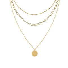 Gold-Tone Letter Coin Pendant Necklace