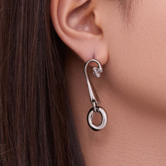 18K Gold-Plated Sculptural Circle Drop Earrings