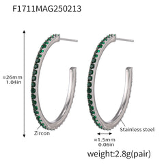 Cubic Zirconia Open Hoop Earrings