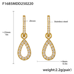 Cubic Zirconia Geometric Drop Earrings