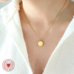 Gold-Tone Geometric Coin Pendant Designs