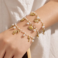 Ocean Charm Bracelet with Stone Accents