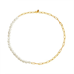 Freshwater Pearl Mixed Link Necklace