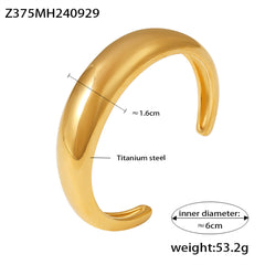 Polished Crescent Open Cuff Bracelet