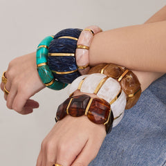 Color Resin Wide Stretch Bangle Designs