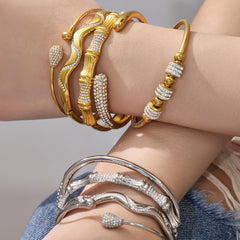 Cubic Zirconia Open Bangle Designs