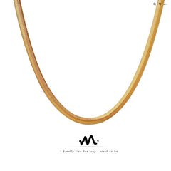 Minimal Flat Snake Chain Necklace