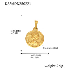 Gold-Tone Symbol & Ocean Stainless Steel Pendants