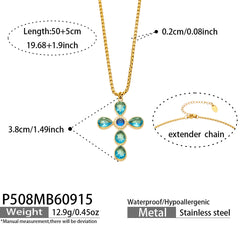 Cubic Zirconia Cross Necklace or Pendant