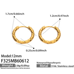 18K Gold-Plated Hammered Huggie Hoop Earrings