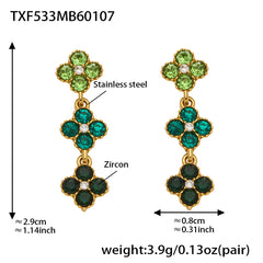 Color Four-Petal Cubic Zirconia Jewelry