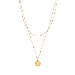 Layered Eye Coin Pendant Necklace