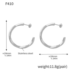 18K Gold-Plated Textured Hoop Earrings