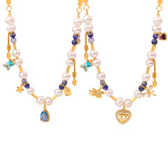 Freshwater Pearl & Natural Stone Pendant Necklace