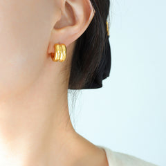 18K Gold-Plated Polished Huggie Hoop Earrings