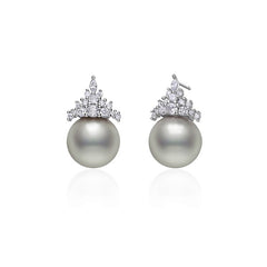 Camille Vintage-Inspired Pearl Crown Stud Earrings