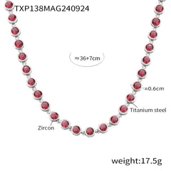 Cubic Zirconia Tennis Necklace & Bracelet