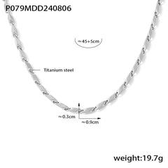 Geometric Link Stainless Steel Necklace & Bracelet