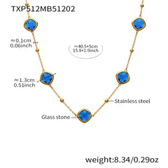 Faceted Glass Stone Necklace, Bracelet & Earrings