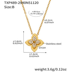 Flower Pendant Necklace and Pearl-Look Ring