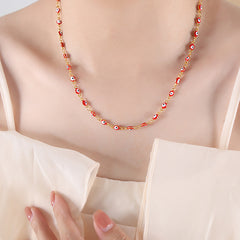 Enamel Eye Motif Necklace or Bracelet