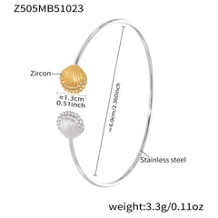 18K Gold-Plated Clover and Cubic Zirconia Open Cuffs