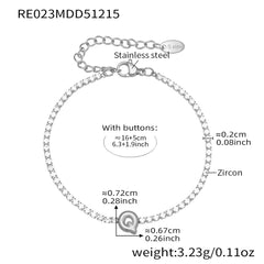 Cubic Zirconia Initial Chain Bracelet