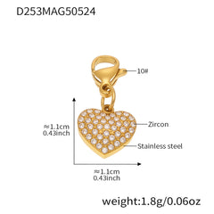 Gold-Tone Cubic Zirconia Charm Bracelet or Anklet