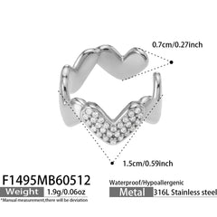 18K Gold-Plated Heart & Wave Single Ear Cuff