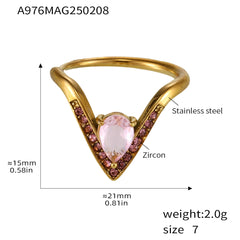 Cubic Zirconia V-Shaped Open Ring