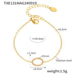 Cubic Zirconia Circle Necklace, Bracelet & Ring