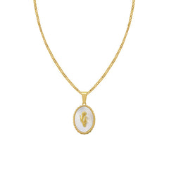 18K Gold-Plated Mother-of-Pearl Oval Pendant Necklace