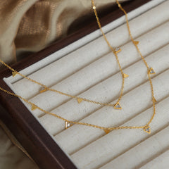 18K Gold-Plated Triangle Charm Necklace