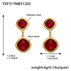 18K Gold-Plated Faceted Glass Accent Jewelry