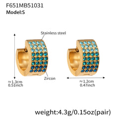 18K Gold-Plated Multi-Row Cubic Zirconia Hoops