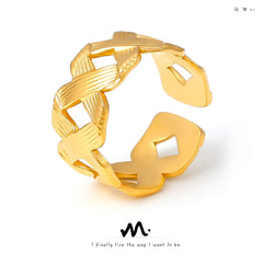 18K Gold-Plated Woven Open Ring