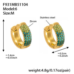 18K Gold-Plated Color Cubic Zirconia Hoop Earrings