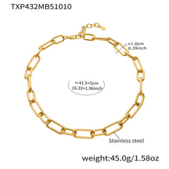18K Gold-Plated Bold Paperclip Necklace or Bracelet