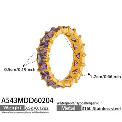 Triangle Cubic Zirconia Band Ring