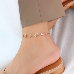 18K Gold-Plated Daisy Charm Anklet