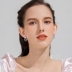 Camille Dainty Pavé Heart Stud Earrings