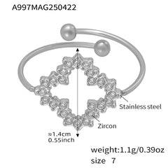 Floral Cubic Zirconia Open Ring Designs