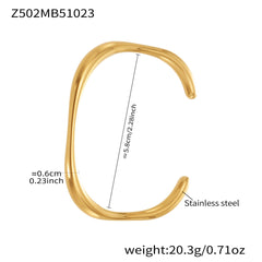 18K Gold-Plated Star and Openwork Bangle Designs