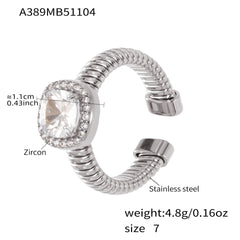 18K Gold-Plated Cubic Zirconia Open Rings