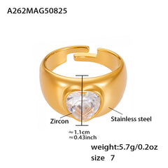 Cubic Zirconia Sculptural Open Ring Collection