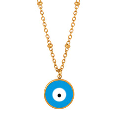 Color Enamel Evil Eye Pendant Necklace