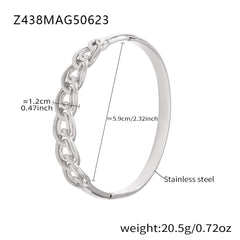 Cubic Zirconia Sculptural Bangle Bracelet